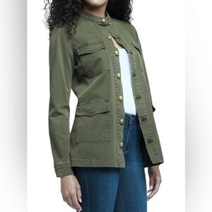 L’AGENCE Elaina Utility Jacket with Gold Dome Buttons